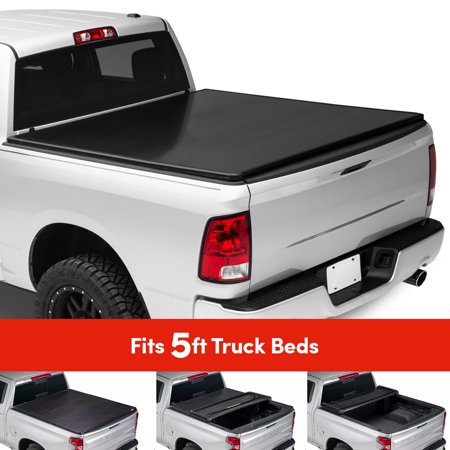 Krator Soft Tri Fold Truck Tonneau Cover Compatible With 2016 2019 Toyota Tacoma With 5ft Bed Styleside Fleetside Soft Black Vinyl Folding Truck Tonneau Bed Cover Walmart Canada