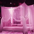 thumbnail image 7 of 4 Openings Bed Canopy Net, Twin Bed Canopy Bed Curtains for Girls teen Rooms, Home Decor, Easy Installation with Hooks, Versatile for Indoor , 1 Mosquito Net, 8 1-Meter Ropes, 8 Nails, 8 Expansion, 7 of 7