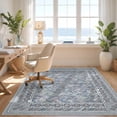 thumbnail image 3 of Design&I 5'x7' Ultra Soft Area Rug, Herringbone Geometric Lattice Stripe Medallions Interlocking Washed Flowing None Fluffy Washable Non Shedding for Bedroom Living Room Home Office, 3 of 7