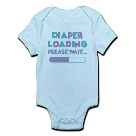 

CafePress - Diaper Loading Please Wait - Baby Light Bodysuit