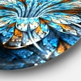 thumbnail image 5 of Designart 'Turquoise Fractal Flower in Dark' Floral Circle Metal Wall Art, 5 of 5