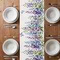 thumbnail image 6 of Purple Spring Floral Table Runner - 70 Inch Long, Kitchen Dining Table Runner Dresser Scarves, Weeping Watercolor Botanical Butterfly Farmhouse Decor for Coffee Tables Wedding Party Banquet, 6 of 8