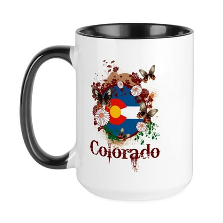 

CafePress - Butterfly Colorado Large Mug - 15 oz Ceramic Large Mug