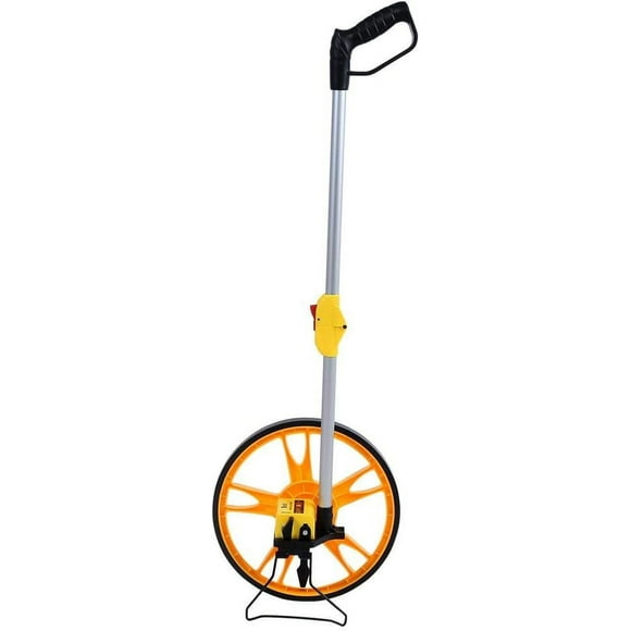 Distance measuring wheel, metric wheel, foldable distance measuring wheel, digital display measuring wheel, yellow, 320 mm