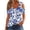 #0049-Blue, variant on Uootdi Womens Tops Short Sleeve Cold Shoulder Floral Print Metal Ring Decor Slim Fit Casual Daily Shirts Gift