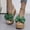 Green, variant on Women Shoes Wedge Slide Sandals for Women Fabric Bow Open Toe Platform Summer Sandals for Women Comfort Slip On Casual Beach Sandals Wide Feet Non Slip Outdoor Walking Solid Color Espadrille Mule
