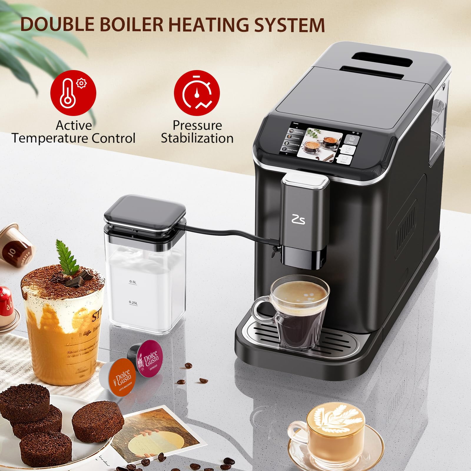 Cold Brew Hot Coffee Machine Home Espresso Machine With Milk Frother - 20Bar Professional Coffee Maker For Cappuccino & Latte 20 Bar Coffee Maker Cold Brew Hot Coffee Machine Home Espresso Machine With Milk Frother - 20Bar Professional Coffee Maker For Cappuccino & Latte 20 Bar Coffee Maker