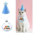 thumbnail image 1 of Bandana Azul para Mascotas - Mini Perro y Gato - Bufandas y Gorro de Fiesta - Disfraz de Cumpleaños para Mascotas - Accesorios, 1 of 5