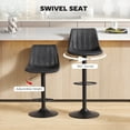 thumbnail image 4 of HOMCOM Adjustable Bar Stools Set of 2, Leathaire Swivel Barstools, Back, 4 of 10
