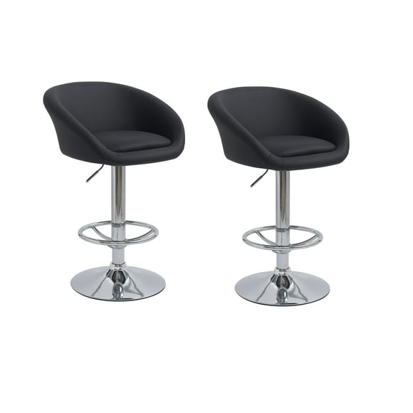 Set 2 Bancos Giratorio EKE LIFE HOME Respaldo Cocina negro