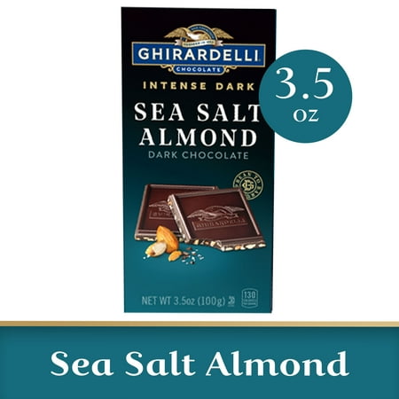 Ghirardelli Dark Chocolate Sea Salt Almond Bar, 3.5 oz