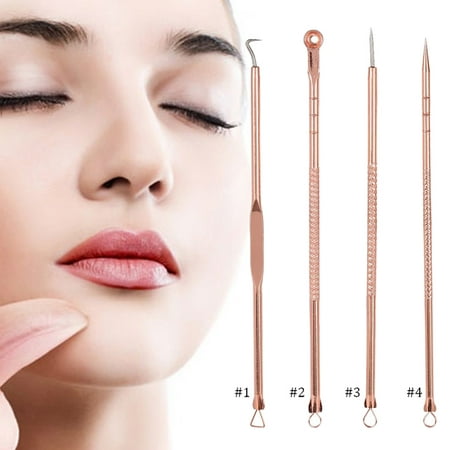 Tbest Acne Removal Tool, Acne Removal Needle,4PCS/Set Stainless Steel Blackhead Acne Blemish Pimple Removal Needle Kit