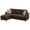 Dark Coffee, variant on Poundex Furniture Fabric Reversible Sectional Sofa Set in Light Coffee Color