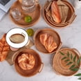 thumbnail image 6 of Handmade Wicker Serving Basket Breakfast with Handles Fruit Tea Platter Serving Tray Rattan Round Tray for Cake Drinks Coffee, 6 of 6