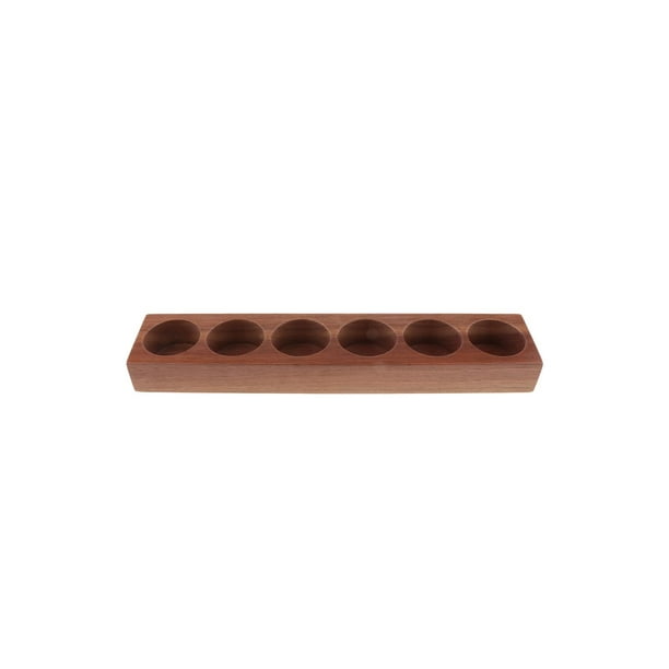 Estante de exhibición de madera, estante de exhibición de frascos de almacenamiento, estante de exhibición de cereales, nueces, lata sellada, estante 6 hoyos