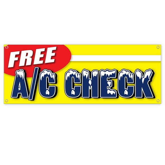 Free AC Check 13 oz Vinyl Banner With Metal Grommets