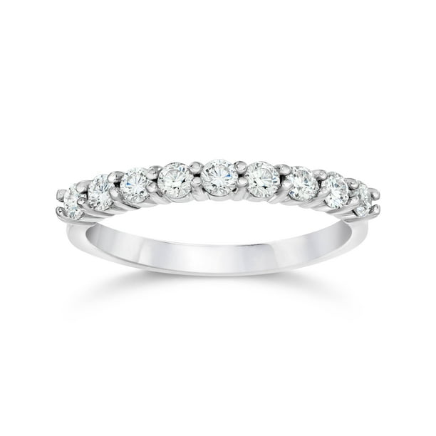 Pompeii3 1/2ct Diamond Wedding Ring Half Eternity Wedding Band 14K