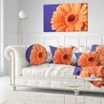 thumbnail image 3 of Designart Orange Daisy On Purple Background - Floral Throw Pillow - 12x20, 3 of 5