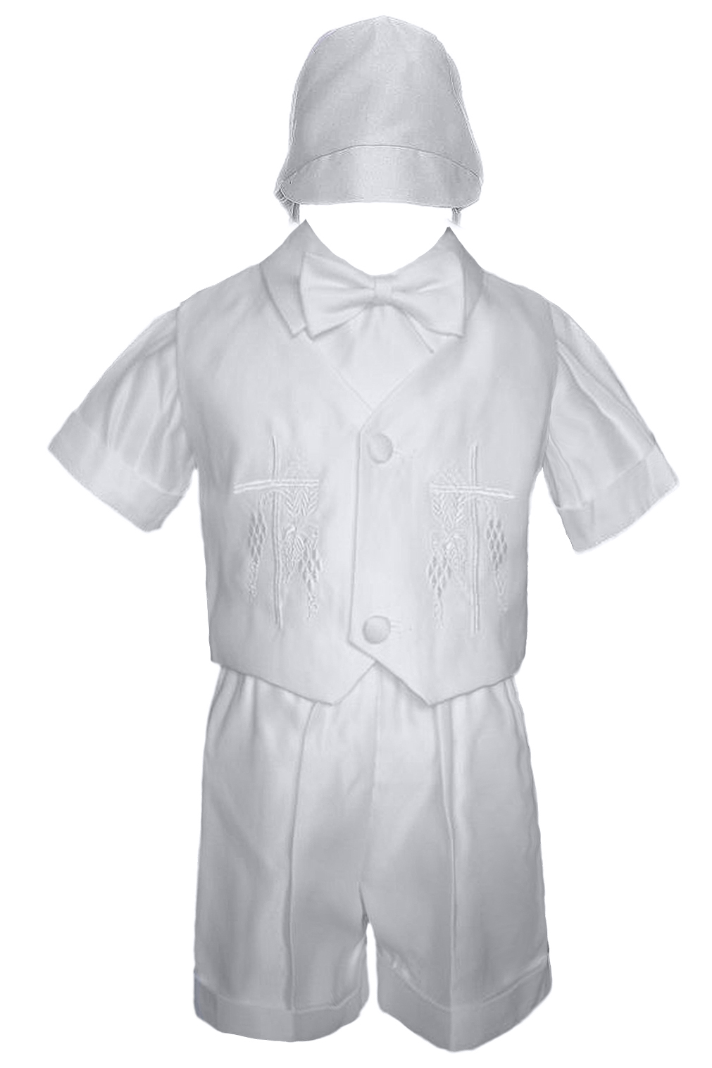 Infant Toddler Boys Baptism Short Sleeve Christening Vest Tuxedo Suit ...