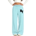 thumbnail image 6 of CYRBOKO Girls Sweatpants with Pockets, Elastic Waist Casual Soft Relaxed Fit Wide Leg Pants Light Blue Size 13-14 T, 6 of 6