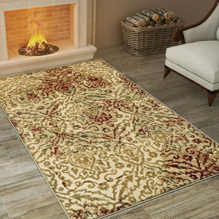 4 X 6 Beige Rug Superior Ophelia Collection with 10mm Pile and Jute Backing, Moisture Resistant and Anti-Static Indoor, Affordable Contemporary Area Rug - Beige ()