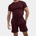 thumbnail image 2 of Ensemble d'Été 2 Pcs pour Hommes Chemises à Manches Courtes et Shorts de Plage, 2 of 8