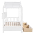 thumbnail image 3 of Lit Cabane en Bois Format Simple avec 2 Tiroirs, Lit pour Enfants avec Tablette de Rangement, Blanc, 3 of 6