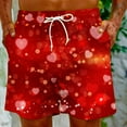 thumbnail image 5 of Midsumdr Mens Shorts 2025 Casual Loose Plus Size Shorts Valentine's Day Love Heart Printed Drawstring Beach Shorts with Pockets, 5 of 7