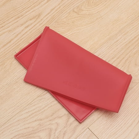 OUNONA Red Silicone Pet Bowl Placemat Heat Resistant Cat Feeding Mat Waterproof and Dishwasher Safe