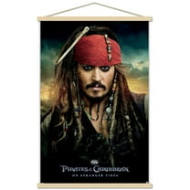 Disney Pirates of the Caribbean: On Stranger Tides - One Sheet Wall Poster with Wooden Magnetic Frame, 22.375" x 34"