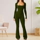 thumbnail image 5 of Monos de moda, mameluco suave de pierna ancha y largo completo para fiestas, vacaciones, viajes Color verde L Yuyangstore Mono corto, 5 of 8