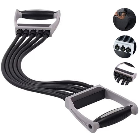 Chest Expander & Developer Belt - Puller Exercise Equipment for Men (72 x 13 x 3 cm) - Black.