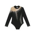 thumbnail image 6 of YiZYiF Kids Girls Sparkly Gymnastics Leotard Long Sleeve Figure Skating Tumbling Dance Bodysuit Top Black 16, 6 of 7