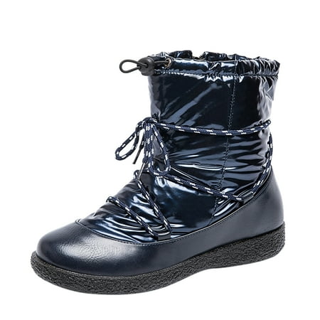 

KBKYBUYZ 2020 New Snow Boots Warm Mid-Tube Down Boots Plus Size Women s Short Boots Basic warm shoes