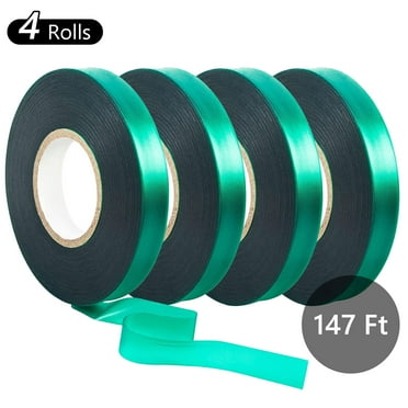 Tripumer 4 Rolls Plant Support Tape Garden Tape 147 Ft Plant Ties Tape Plant Ribbon Plant Garden Tie for Indoor Outdoor Patio Plant, Branches, Climbing Flowers Vegetables Green