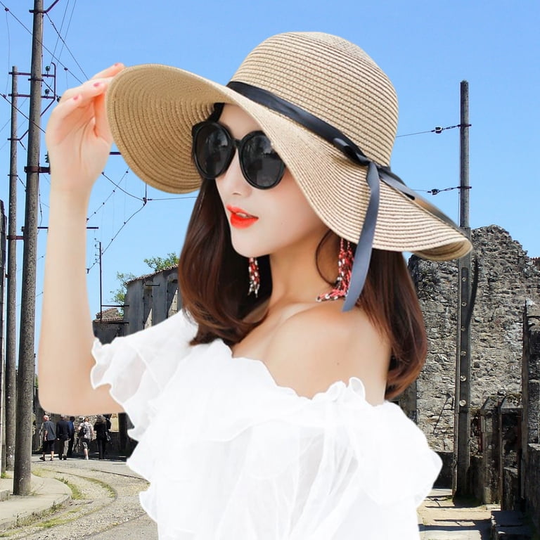 Women\'s Sun Hat Wide Brim Floppy Beach Hat UV UPF 50+ Straw Hat Foldable, Gray Sun Hats for Women UV Protection Wide Brim UPF 50 Foldable  main image 2