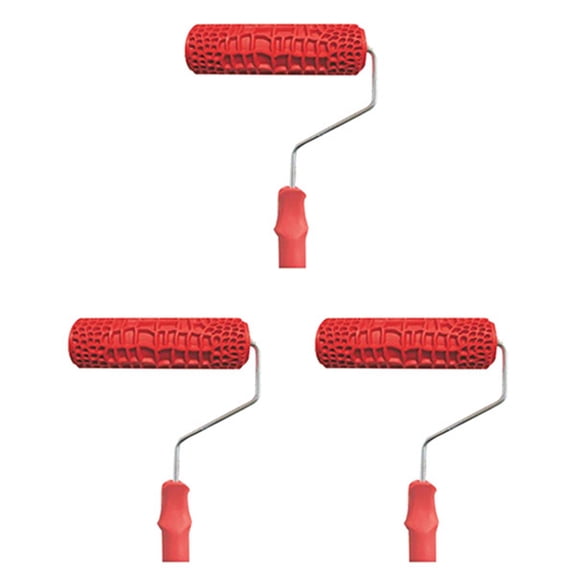 3pcs 7 Inch Embossed Skin Painting Roller with Handle for