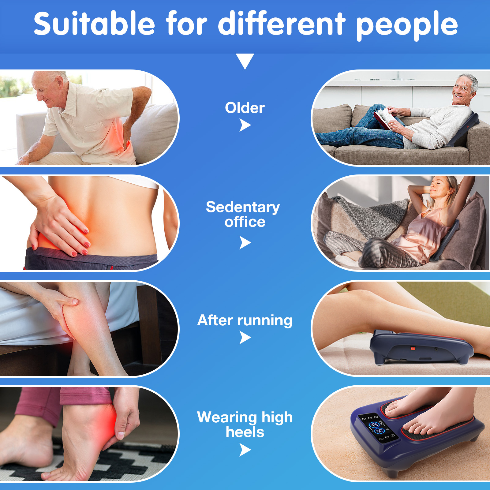 Electric Foot Massager with Heat for Neuropathy Plantar Fasciitis Pain FSA HSA Eligible Vibration Shiatsu Heated Foot Massager Pain Circulation Feet Massager for Pain Relief Improve Muscle Relaxation