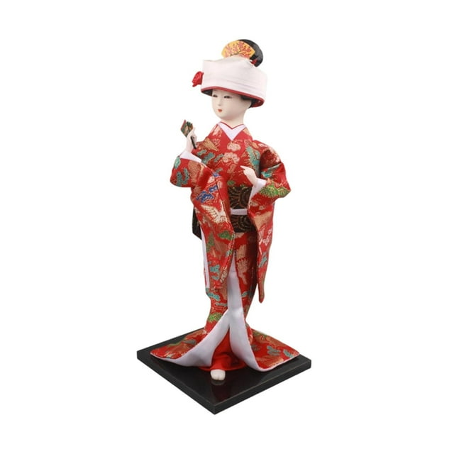 Muñeca kimono japonesa de 11,81'', adorno de mesa de muñeca oriental geisha artesanal. Estilo B