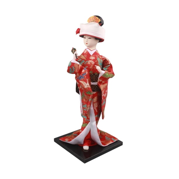 Estatua de muñeca geisha oriental de resina, figura tradicional de dama para dormitorio Estilo B