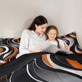 thumbnail image 5 of Manfei Girly Orange Minimalst Queen Comforter Set, Stripes Ombre Bedding Comforter Set, Abstract Geometric Reversible Bedding Set, Lightweight Room Decor, 3-Piece, 5 of 8