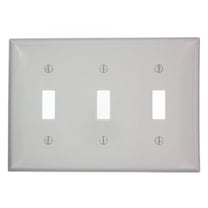 Leviton 80711-GY Gray Nylon Three Gang Toggle Light Switch Wall Plate