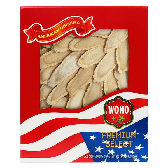 WOHO #128.4 American Ginseng Slice Jumbo 4 oz Box