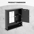 thumbnail image 3 of ZYPPPA Modern Bathroom Wall Cabinet with Mirror, Wall Mounted Medicine Cabinet with 2 Doors, Adjustable Shelf and Open Compartment, Space Saver Mirror Cabinet for Living Room, Entryway (Black), 3 of 14