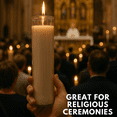thumbnail image 2 of White Candles Unscented Devotional Glass Container Candle, Wax Candles 8" Ideal for Sanctuary 9 Pack, 2 of 8