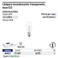 thumbnail image 1 of Focos incandescentes transparentes,base E12,7.5watts, 50pzas Volteck Focos incandescentes transparentes,base E12,7.5watts, 50pzas, 1 of 1