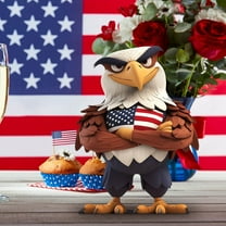 Desktop Decorative USA Flag Eagle Ornaments Decoration Statue Desk Ornament Independence Day Ornaments for Home Desk Dining Table Bookshelf Decorations