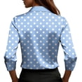 thumbnail image 5 of JTZGDY Womens Business Casual Silk Satin Tops Elegant Dressy Work Vintage Color Block/Floral Printed Long Sleeve Collared T-Shirts Loose Fit Deep V Neck Tunic Blouses Cute Spring Summer Outfits, 5 of 7