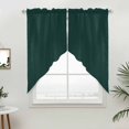 thumbnail image 4 of Pure Dark Green Kitchen Window Curtains, Swag Curtains Valance for Bedroom Living Room Bathroom, Simple Solid Color Rod Pocket Window Treatment Curtain Block Drapes 2 Panels 28"x36", 4 of 8