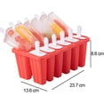 thumbnail image 1 of Moldes Para Paletas Bandeja de moldes de paletas de hielo de bricolaje para el hogar para hacer helados de silicona (rojo de 12 celdas) Ndcxsfigh Libre de BPA, 1 of 7